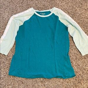 Cat & Jack Teal and Light Blue Long Sleeve Tee